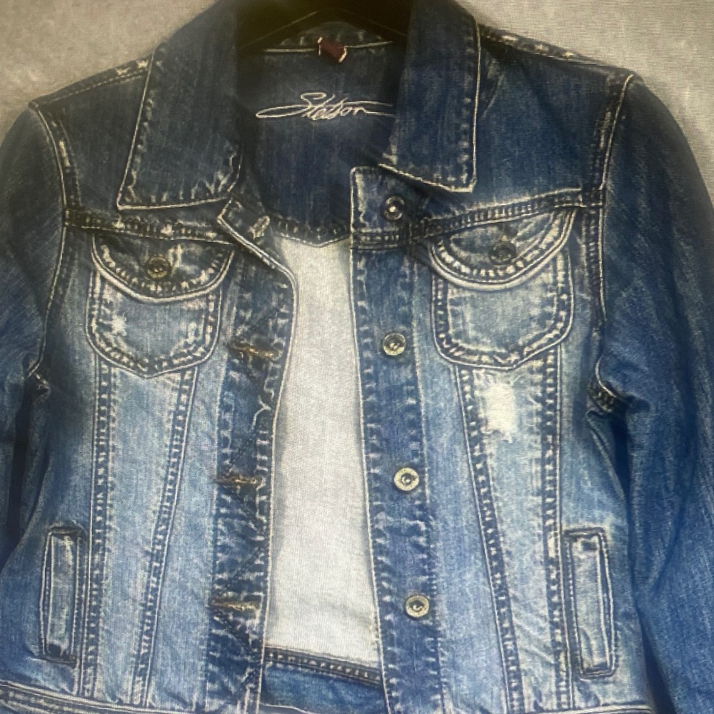 Stetson Western Jacket Women’s Medium Blue Denim 11-098-594-0725-BU W/Pockets